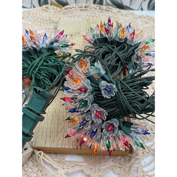 Three Strands Vintage Atomic Reflector Christmas Lights - Picture 4 of 4